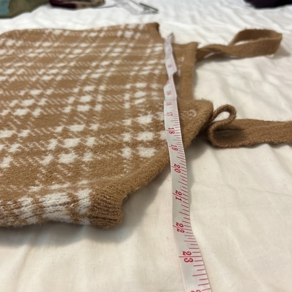 Almost Famous Tan and White plaid Print Sweater Twinset - Picture 9 of 13